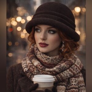 Parkhurst Rich Chocolate 100% Wool Women's Cloche Hat